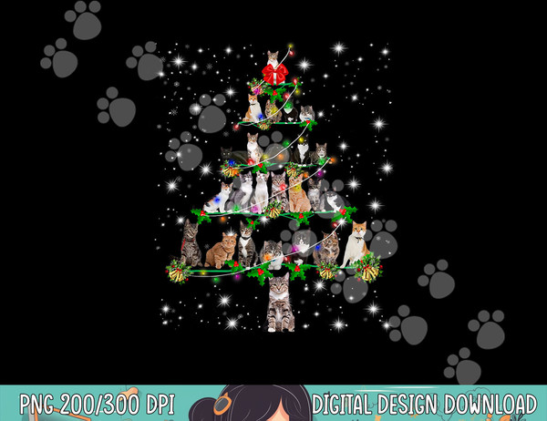 Funny Cats Christmas Tree Tee Ornament Decor Gift  png,sublimation copy.jpg