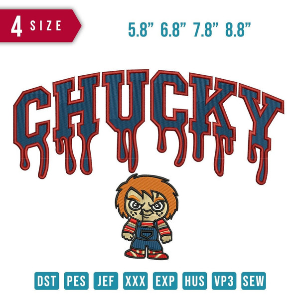 Chucky Childs Play Chibi Horror Movie Embroidery File - 1.jpg