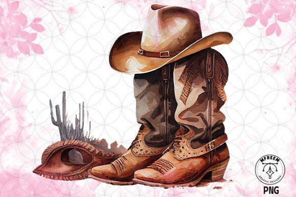 Unique hand drawn WESTERN COWGIRL clipart - 60 PNG files