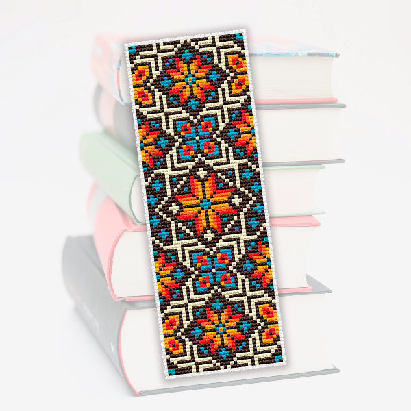 bookmark cross stitch pattern boho ethnic