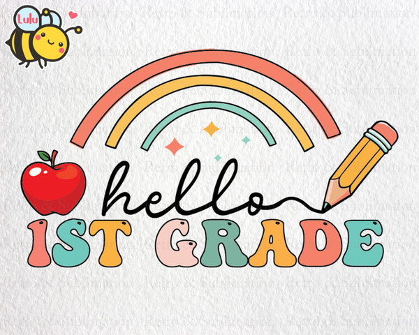 Hello 1st Grade Rainbow Svg, First Day Of School Svg, Back To School Svg, 1st Grade Svg, Boho Rainbow Svg Files for Cricut, Gifts For Kids - 1.jpg