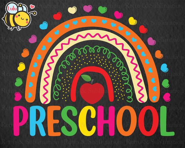 Preschool Rainbow Svg, First Day Of School Svg, Back To School Svg, Preschool Svg, Boho Rainbow Svg File for Cricut, Gifts For Student - 1.jpg