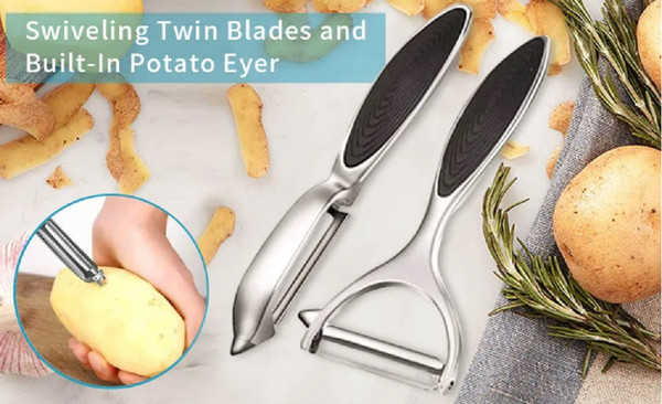 Set of 2 Vegetable Peeler for Kitchen, Potato Peelers for Fruit Straight  Blade, Durable Non-Slip Handle