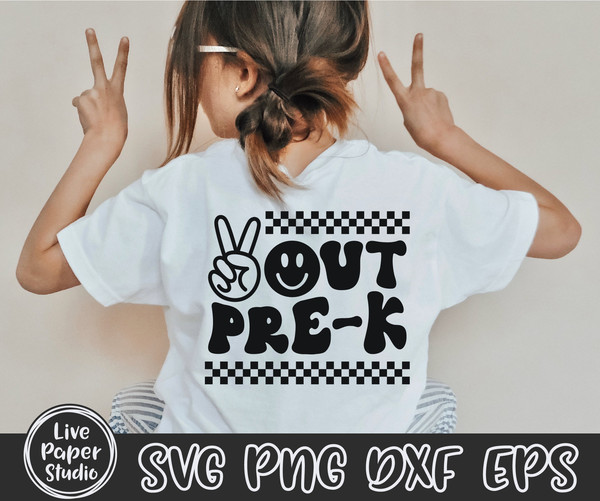 Peace Out Pre-K SVG, Last Day of School Svg, End of School Svg, Pre K Svg, Graduation, Retro Wavy Text, Digital Download Png, Dxf, Eps Files - 1.jpg