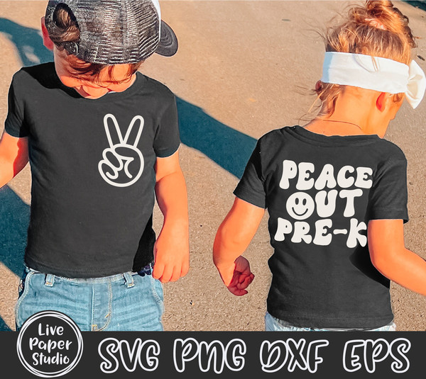 Peace Out Pre-k SVG PNG, Pre k Graduation Shirt SVG, Last Day of School Svg, End of School, Preschool, Digital Download Png, Dxf, Eps Files - 2.jpg