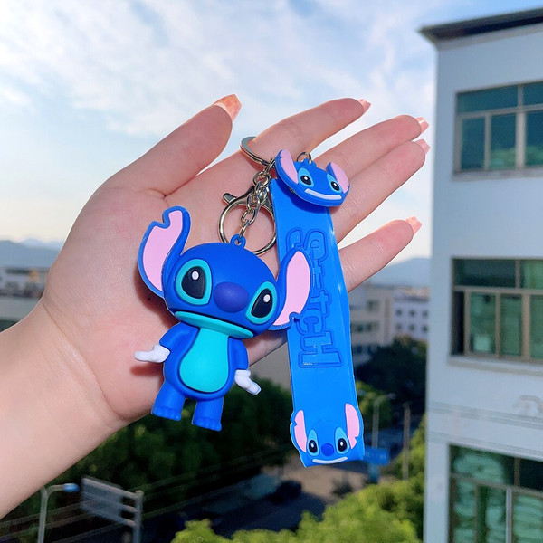 Lilo & Stitch Silicone Keychains Cute Cartoon Doll Pendant K