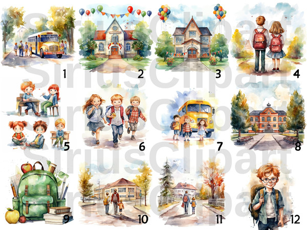 Watercolor Artist Clipart, Painting Clipart, PNG, Back to School