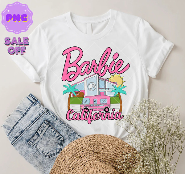 Malibu Barb The Beach Party Png, 90s aesthetic toy Png, gift idea for her, Y2K cali style, Doll Baby Girl Png, Girls Shirt, pink doll png - 1.jpg