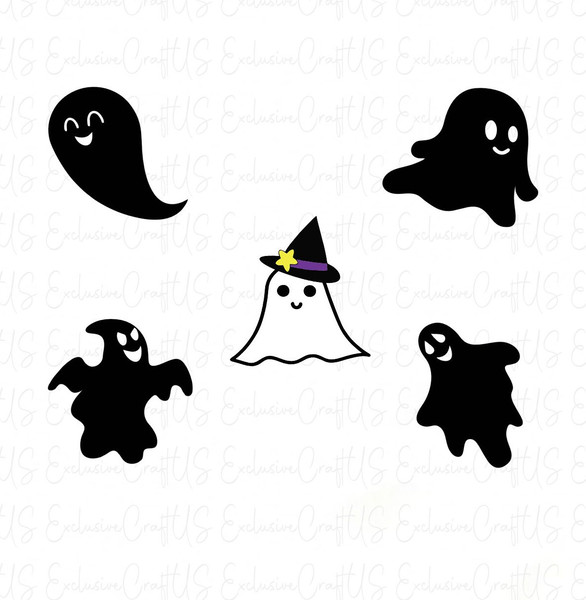 Bundle Cute Ghost svg, Ghost Clipart, Cute ghost svg, Boo svg, SVG files for cricut - Png, Svg, Dxf - 2.jpg