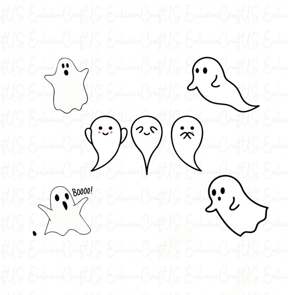 Bundle Cute Ghost svg, Ghost Clipart, Cute ghost svg, Boo svg, SVG files for cricut - Png, Svg, Dxf - 3.jpg