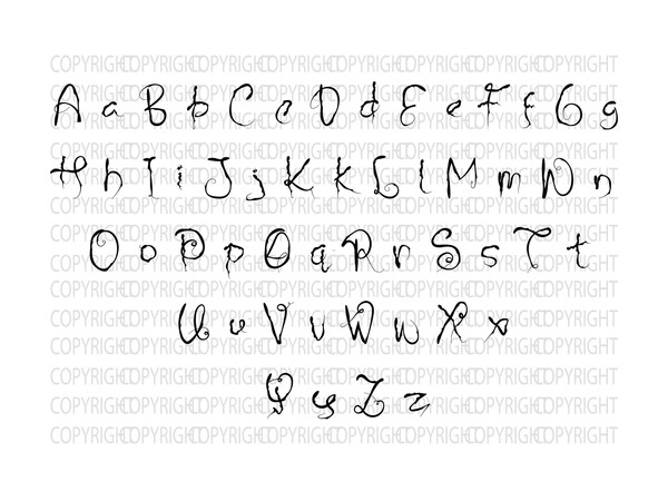 Horror SVG Font, Alphabet & Numbers, Scary Halloween Font Clipart, SvG Files for Cricut, Horror Movie Font Silhouette - 1.jpg