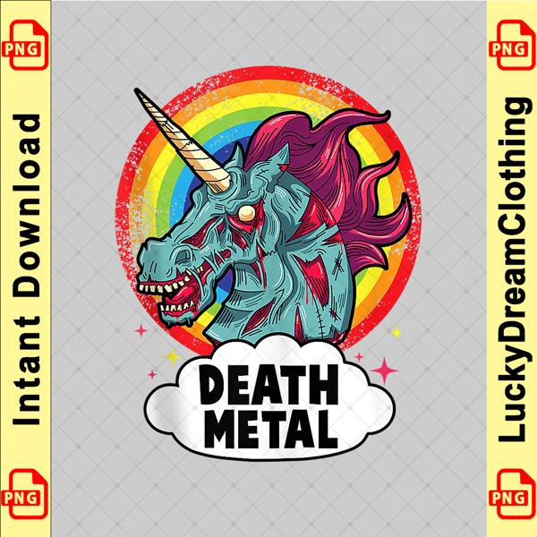 Death Metal Unicorn Rainbow Rocker Emo Zombie. Tank Top copy.png