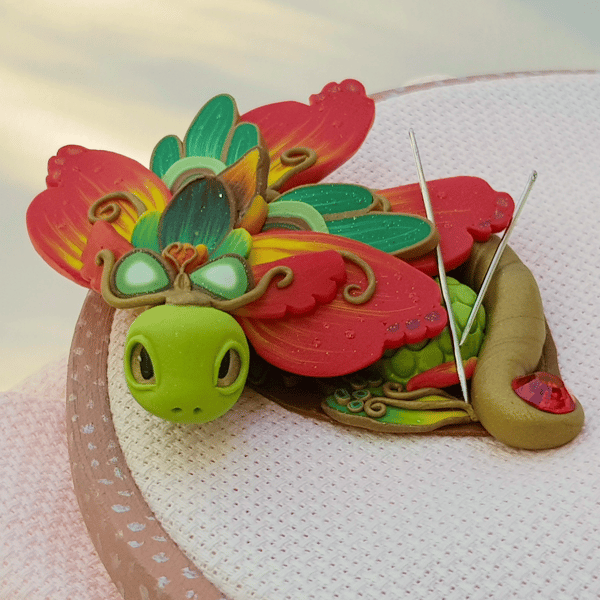 Green Dragon Needle Minder for Magic Cross Stitch, Magnetic - Inspire Uplift