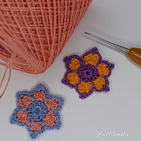 Crochet small flower pattern, Crochet daisy pattern, detailed pattern pdf, Floral applique DIY, tutorial beginners