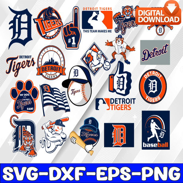 Bundle 22 Files Detroit Tigers Baseball Team Svg, Detroit Ti