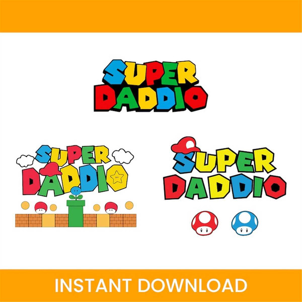 Super Daddio SVG, Happy Father's Day, Super Mario Svg, Mario - Inspire ...