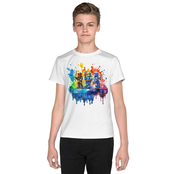 Roblox Style Watercolor T-shirt for Gamers Cool and 