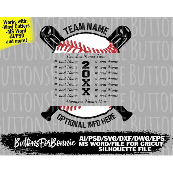 All Star Baseball SVG Cutting Files