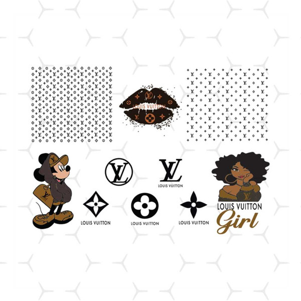 Louis Vuitton Mickey Head Pattern SVG