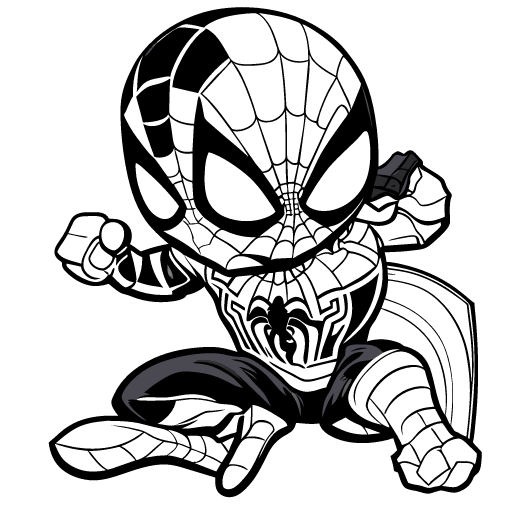 black spiderman coloring page