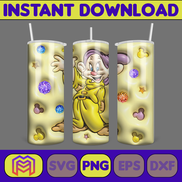 Inflated Mickey and Friends Cartoon Tumbler, Winnie The Pooh Tumbler Wraps 20oz Skinny Sublimation (4).jpg