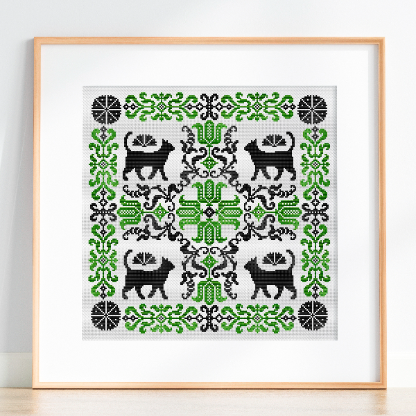 cat cross stitch pattern vintage