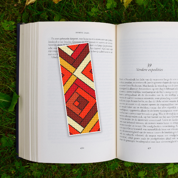 embroidery bookmark pattern geometric