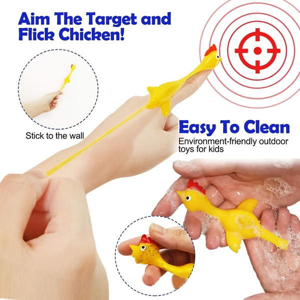 20pcs Slingshot Chicken Flick Fun Rubber Chicken Fingers - Inspire