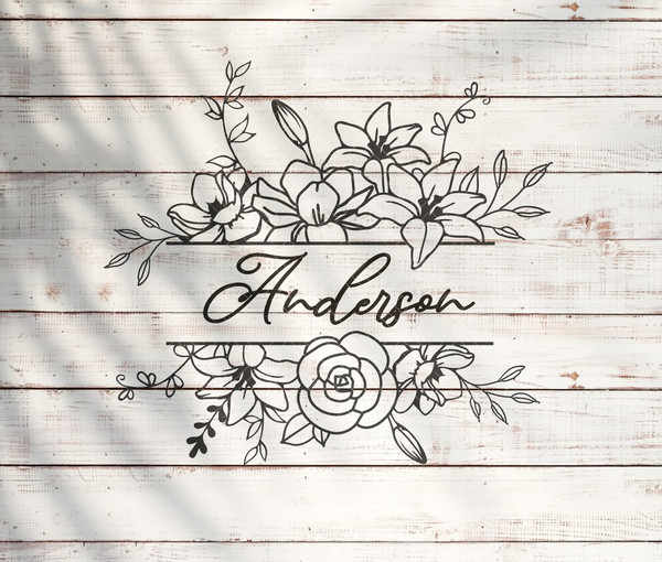 Flower Border SVG, Leaf svg, Flower Monogram, Split Monogram - Inspire  Uplift