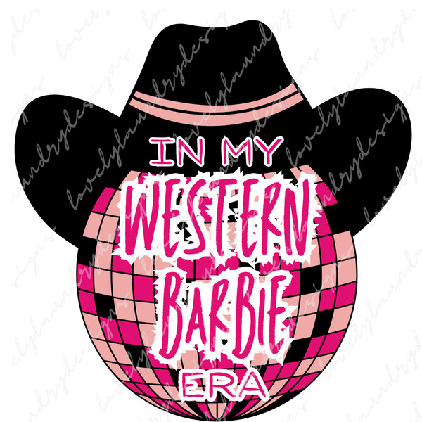 Western Barbie ERA PNG, Retro Western Barbie PNG Digital Download, Cowboy Clipart, Pink Graphic, Western Wear - 1.jpg