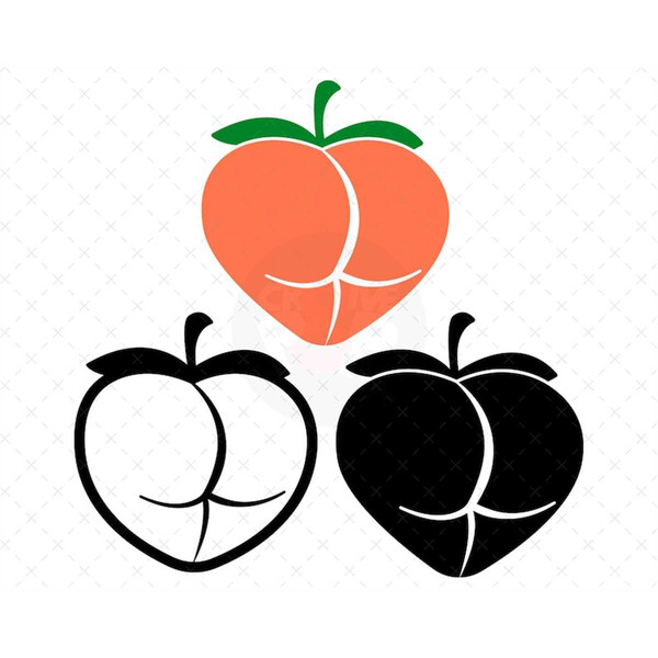 Peach Butt, Peach Bum SVG, Peachy SVG 