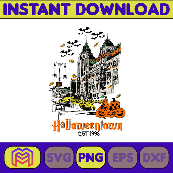 HalloweenTown Est 1998 Png, Halloweentown Png, Halloween Party Png, Pumpkin Png, Instant Download (2).jpg