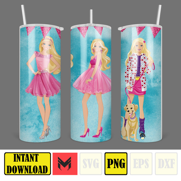 Barbie Tumbler Wrap, Come On Barbie Sublimation, Barbie Doll Tumbler Wrap, Lets Go Party Tumbler PNG, 20 oz Barbie Tumbler PNG (28).jpg