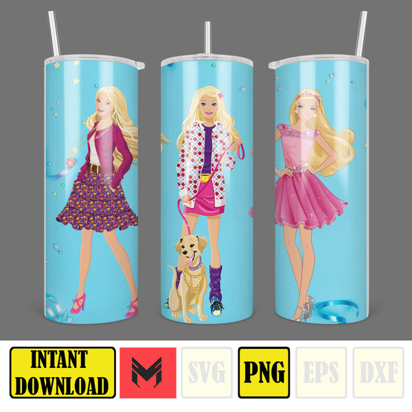 Barbie Tumbler Wrap, Come On Barbie Sublimation, Barbie Doll Tumbler Wrap, Lets Go Party Tumbler PNG, 20 oz Barbie Tumbler PNG (29).jpg