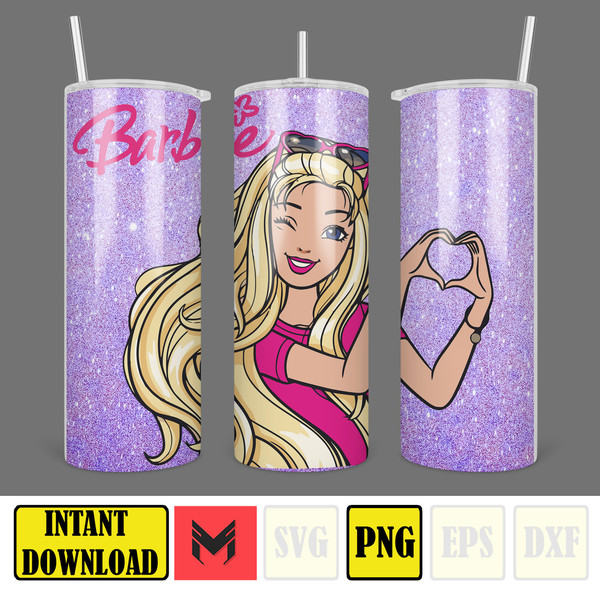 Barbie Tumbler Wrap, Come On Barbie Sublimation, Barbie Doll Tumbler Wrap, Lets Go Party Tumbler PNG, 20 oz Barbie Tumbler PNG (9).jpg