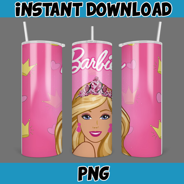 Barbie Tumbler Wrap, Come On Barbie Sublimation, Barbie Doll Tumbler Wrap, Lets Go Party Tumbler PNG, 20 oz Barbie Tumbler PNG (44).jpg