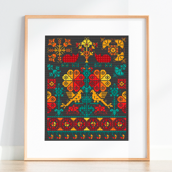 cat cross stitch pattern folk art.jpg