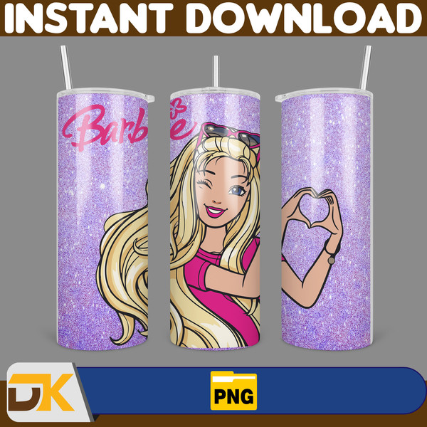 Barbie Tumbler Wrap, Come On Barbie Sublimation, Barbie Doll Tumbler Wrap, Lets Go Party Tumbler PNG, 20 oz Barbie Tumbler PNG (9).jpg