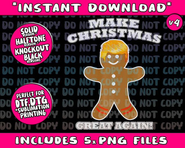 Make Christmas Great Again Gingerbread Man Trump Hair Png Bundle, Trending Png, Popular Printable - 4.jpg