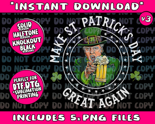 Make St Patricks Day Great Again Funny Trump Republican 2024 Png Bundle, Trending Png, Popular Printable - 1.jpg