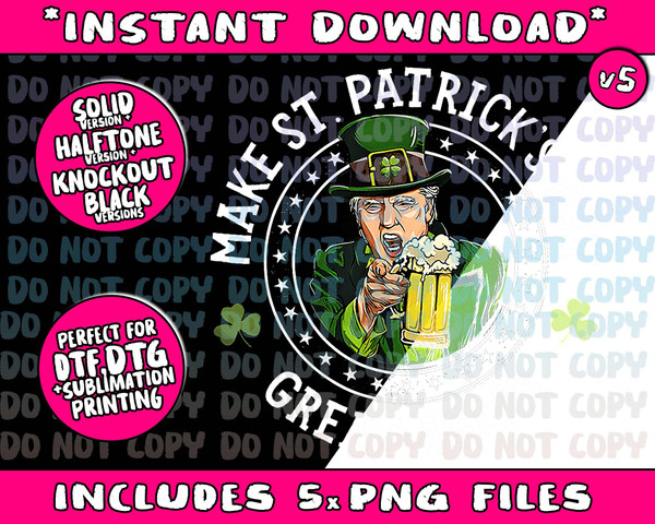 Make St Patricks Day Great Again Funny Trump Republican 2024 Png Bundle, Trending Png, Popular Printable - 5.jpg