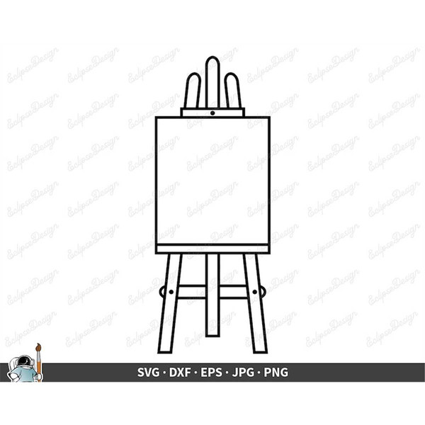 Art Easel SVG Artist Clip Art Cut File Silhouette dxf eps p