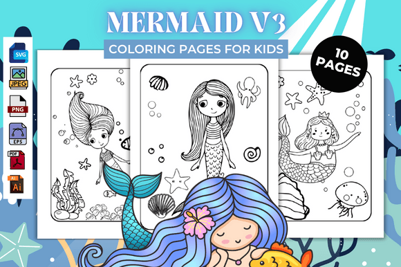 Mermaid-V3-Coloring-Pages-KDP-Graphics-72083802-1-1-580x386.png
