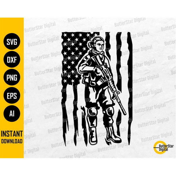 Female American Soldier Svg Usa Military Svg Us Army Svg Inspire Uplift