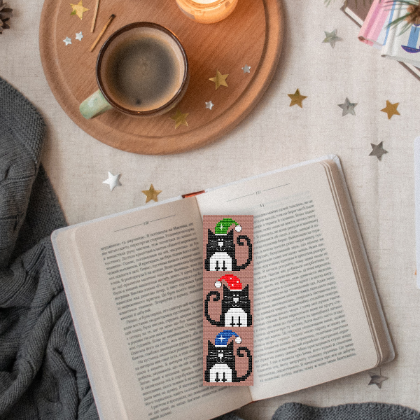 funny cat cross stitch bookmark pattern