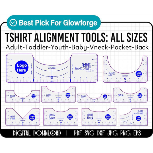 Youth T-Shirt Ruler - T-Shirt Alignment tool for Cricut vinyl decals.