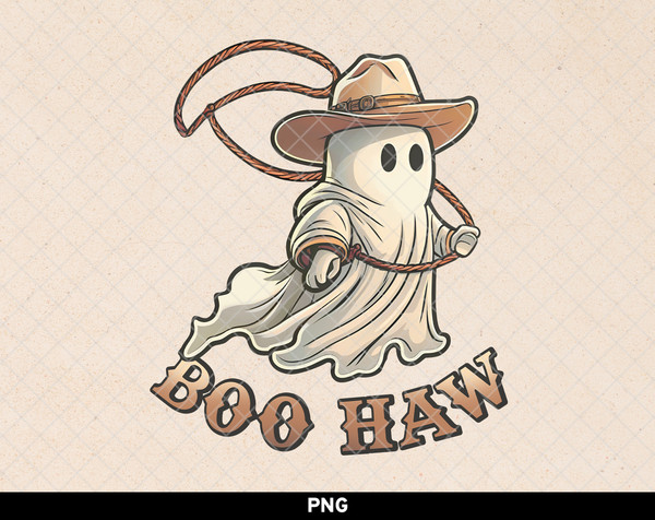 Boo Haw png, Western Ghost png, Cowboy Ghost png, Boohaw png, Western Halloween Design Sublimation png - 1.jpg