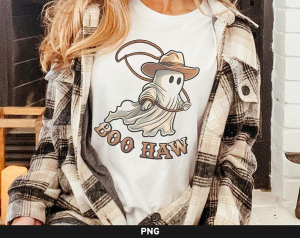 Boo Haw png, Western Ghost png, Cowboy Ghost png, Boohaw png, Western Halloween Design Sublimation png - 2.jpg