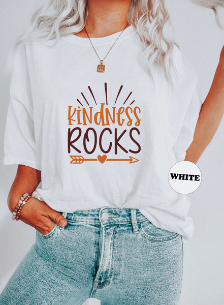 Kindness Rocks Shirt, Inspirational T-shirt, Good Vibes Be Kind Sweatshirt, Motivational Hoodie, Cute Women Outfit, Mental Health Girls Gift - 1.jpg