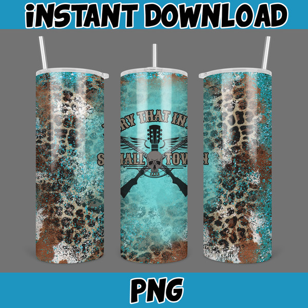 Jason Aldean Try that in a small town 20oz skinny tumbler wrap, PNG Digital Print, Sublimation, Instant download (8).jpg